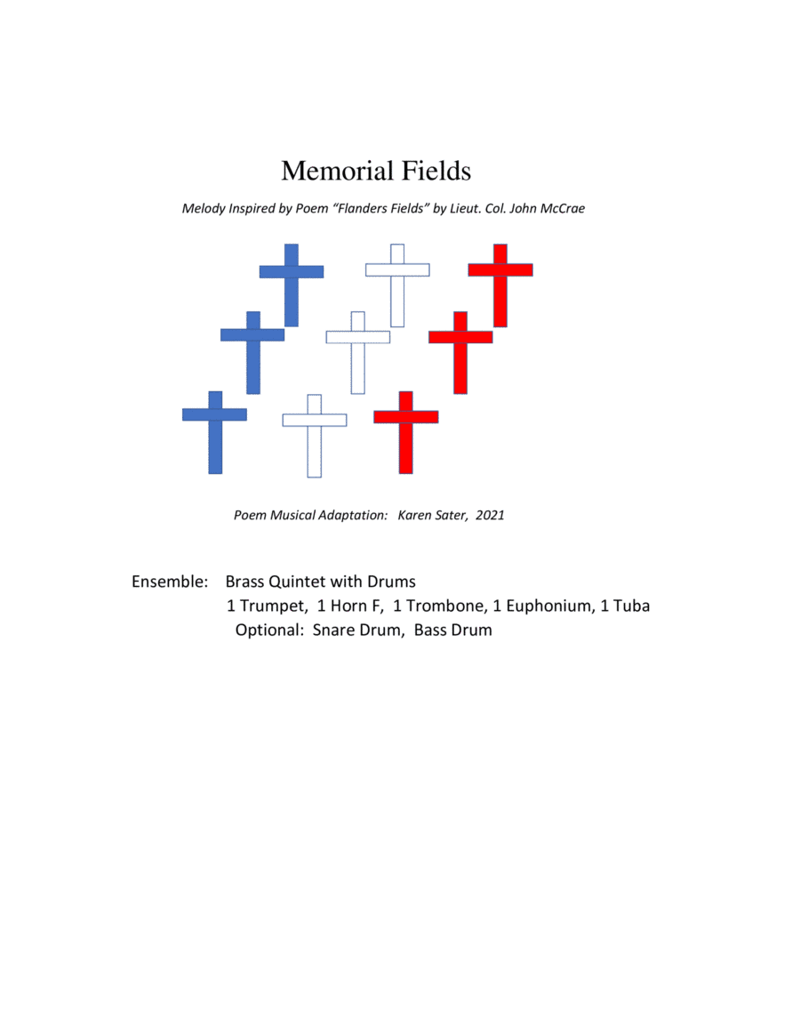Memorial Fields  (for Brass Quintet, optional Drums)