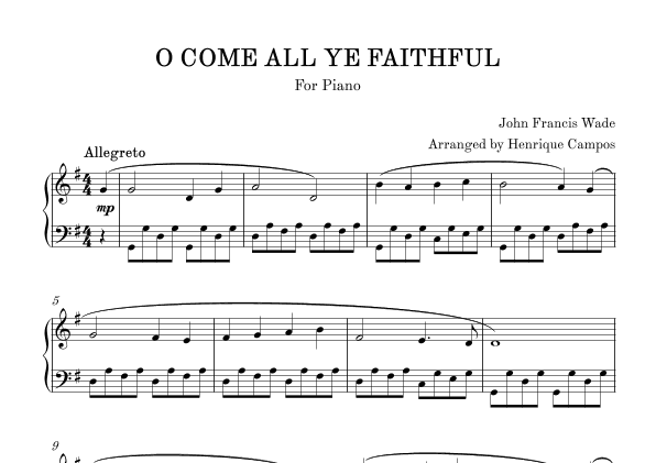 O come, all ye faithful (arr. Henrique Campos)