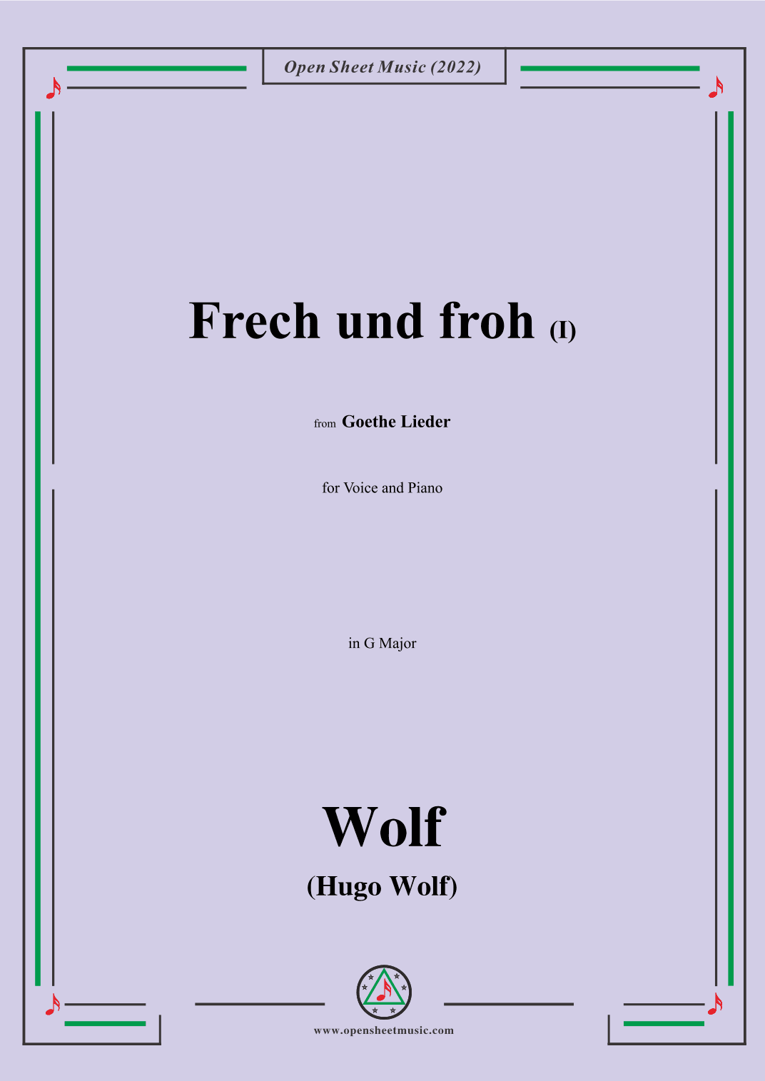 Wolf-Frech und froh I,in G Major,IHW10 No.16 (arr. OSM Press)