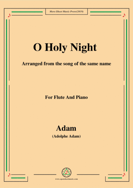 Adam-O Holy night cantique de noel,for Flute and Piano (arr. MSM)