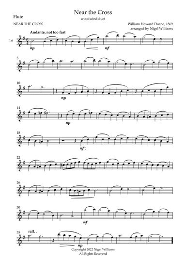 Near the Cross, for Flute Duet (arr. Nigel Williams)