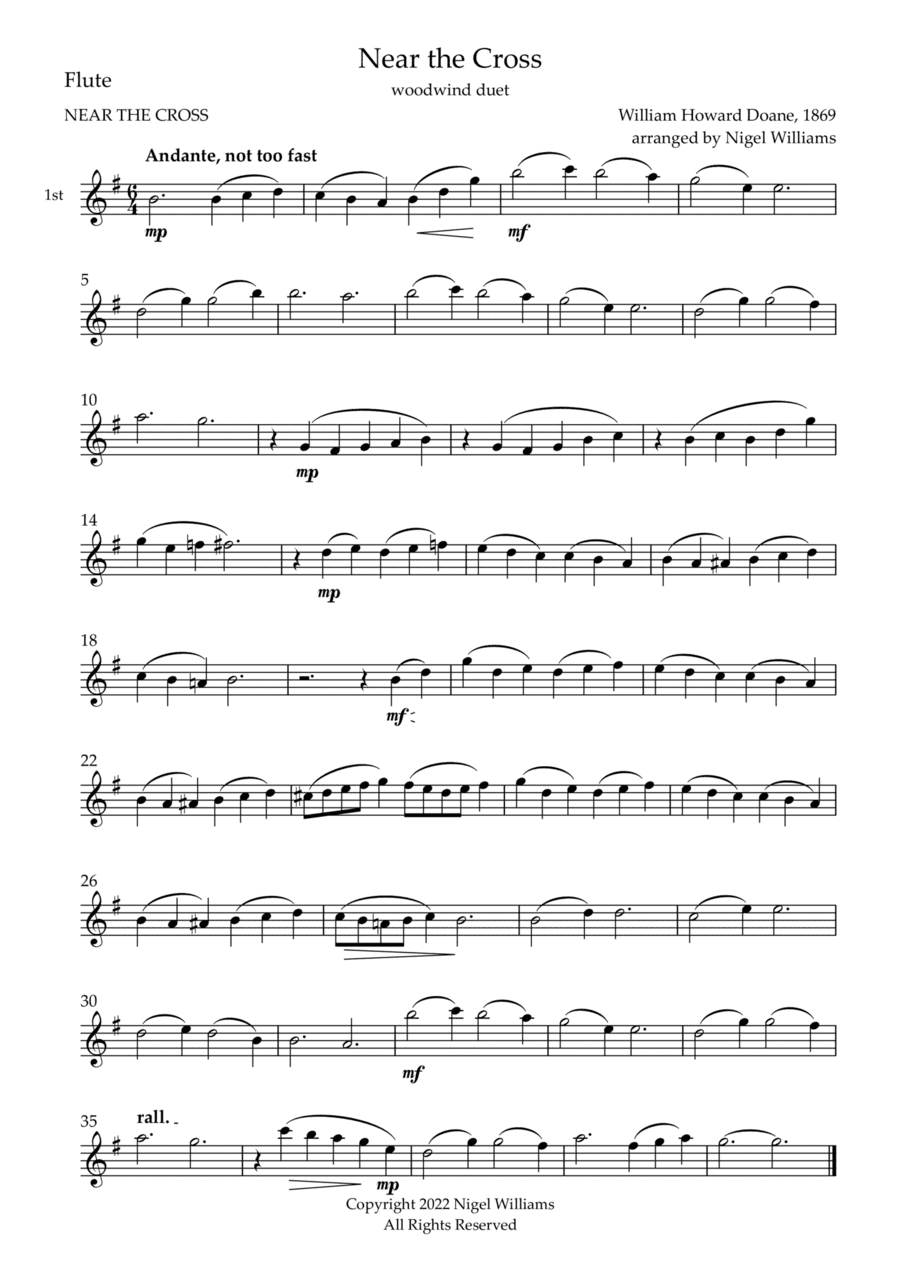 Near the Cross, for Flute Duet (arr. Nigel Williams)