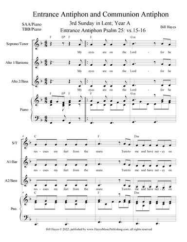 Antiphons for 3rd Sunday in Len, Year A