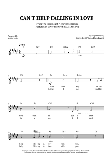 Can't Help Falling In Love (arr. Valdir Maia)