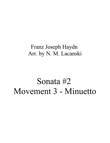 Sonata #2 Movement 3 - Minuetto (arr. Nick Lacanski)