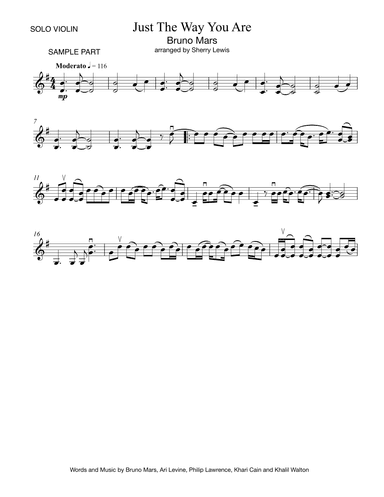 Just The Way You Are (arr. Sherry Lewis)