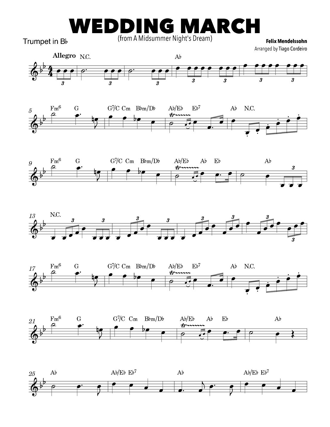 Wedding March (arr. Tiago Cordeiro)
