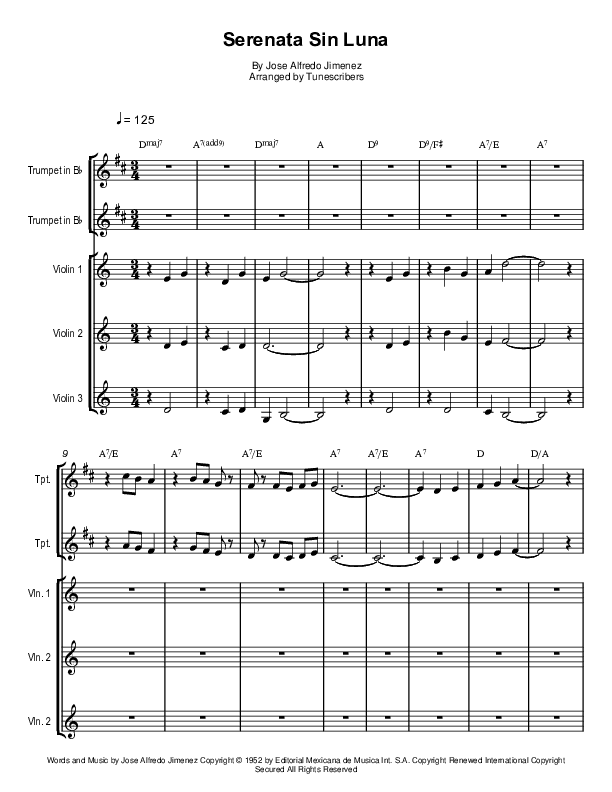 Serenata Sin Luna (arr. Tunescribers)