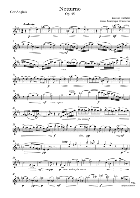 Notturno - Gustav Bumcke (for english horn) (arr. M. Contreras)