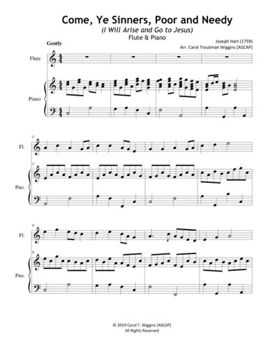 Come, Ye Sinners, Poor and Needy (Flute & Piano) (arr. Carol Troutman Wiggins [ASCAP])