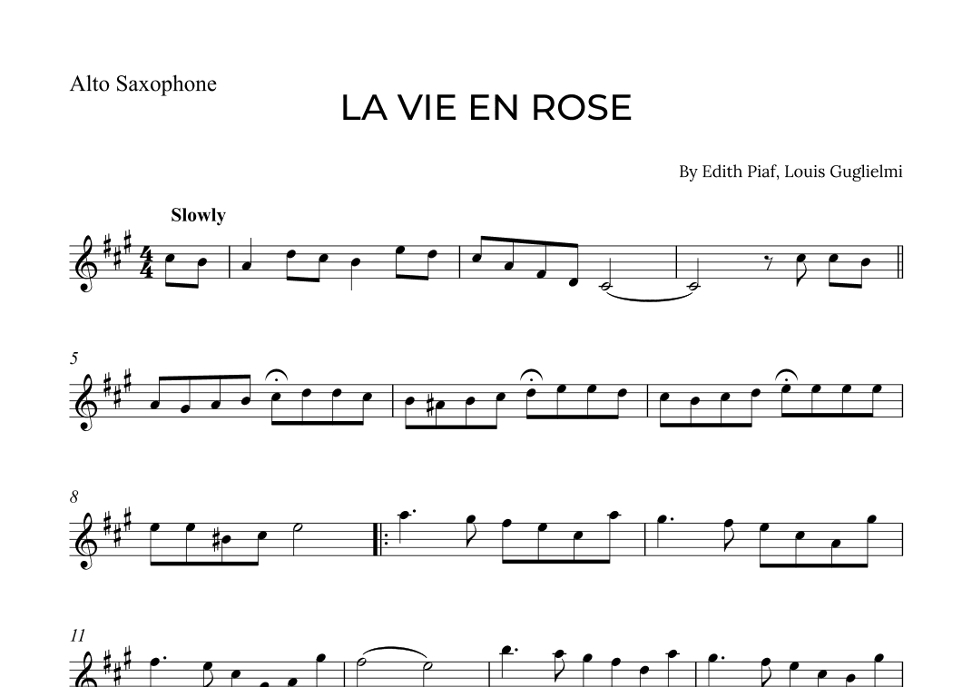 La Vie En Rose (arr. Alex Nunes Rodrigues)