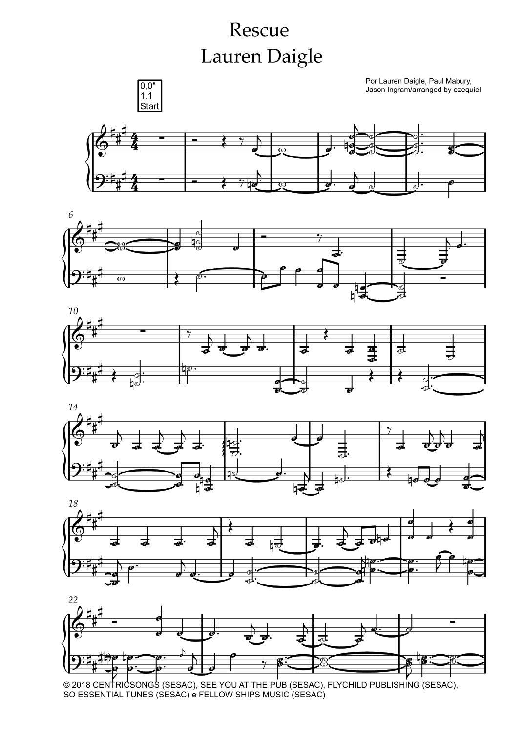 Rescue (arr. ezequiel zeferino edição)