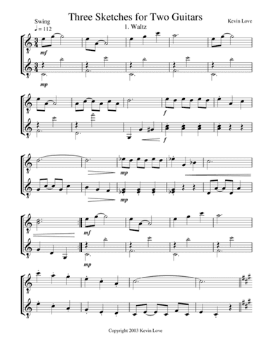 Three Sketches for Two Guitars - Score and Parts