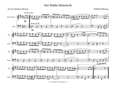 Der Rebbe Elimelech (the Rebbe Elimelech) (arr. Dominic Meccia)