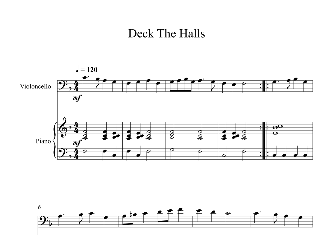 Deck The Halls (Cello + Piano) (arr. Digital Book Music)