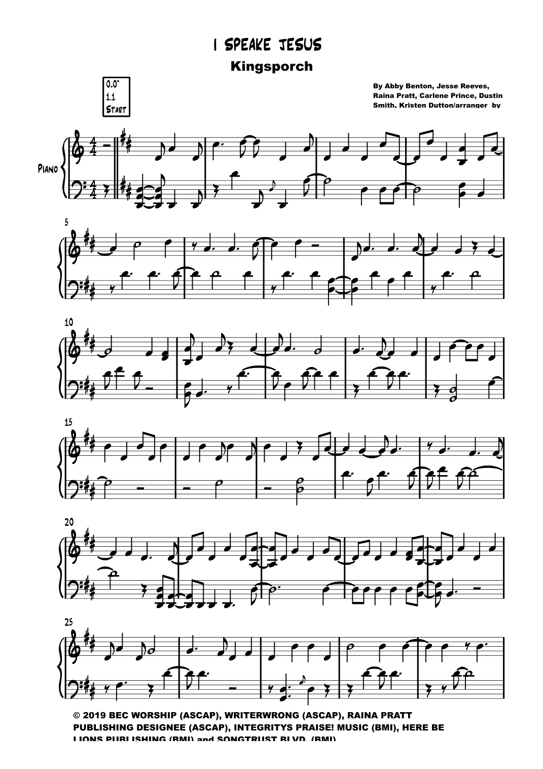 I Speak Jesus (arr. ezequiel zeferino edição)