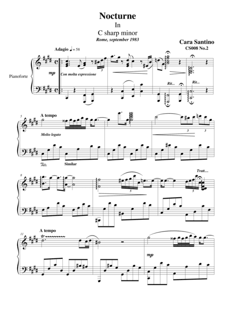 Nocturne in C sharp minor for piano