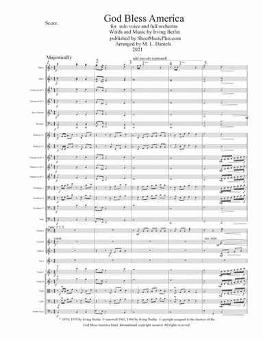 God Bless America ® (arr. M. L. Daniels)