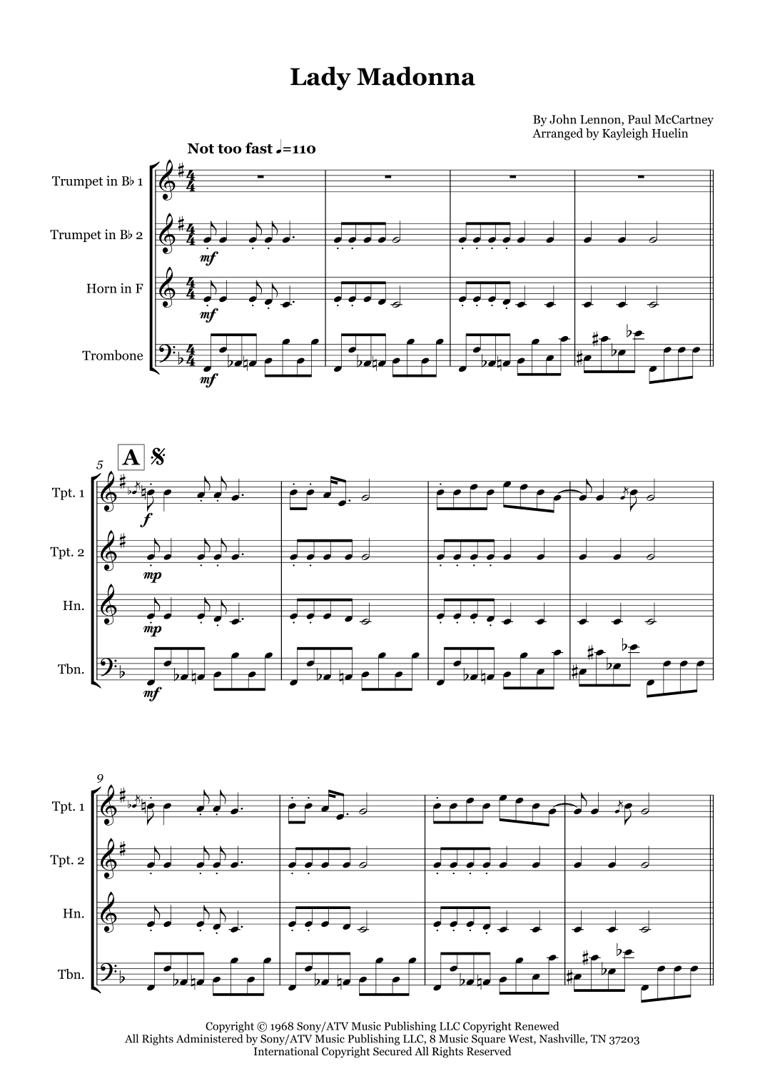 Lady Madonna (arr. Kayleigh Huelin)