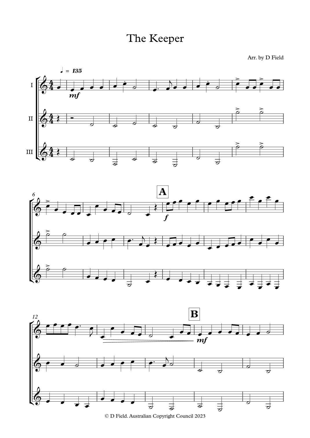 The Keeper (Guitar Ensemble) (arr. Daniel Field)