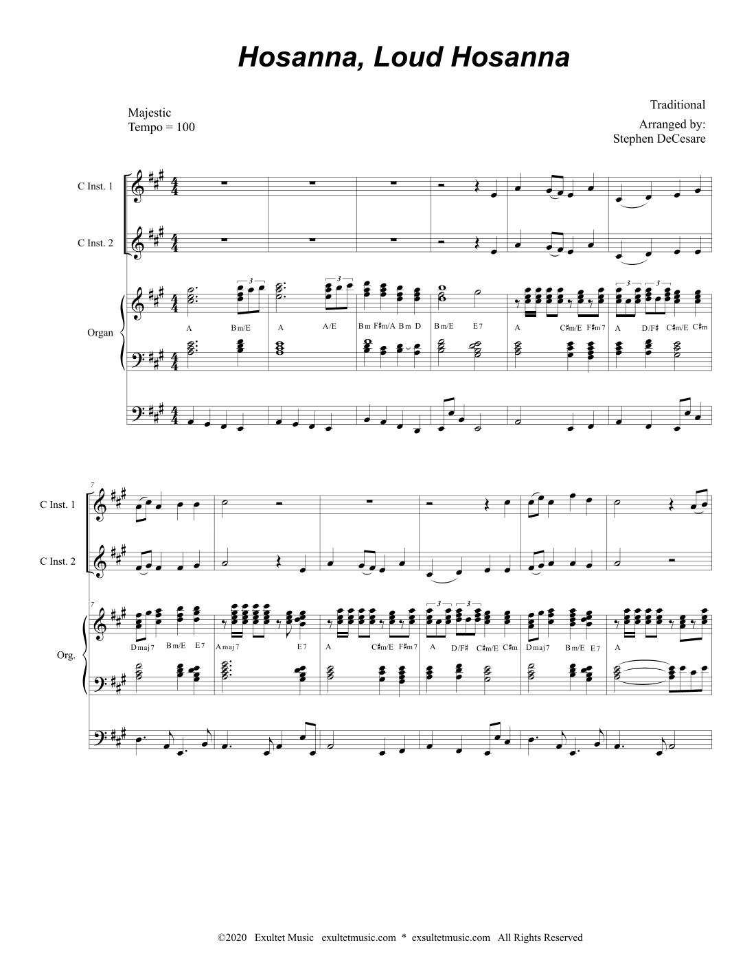 Hosanna, Loud Hosanna (Duet for C-Instruments - Organ accompaniment) (arr. Stephen DeCesare)