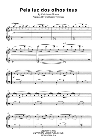 Pela Luz Dos Olhos Teus (arr. Guilherme Veroneze)