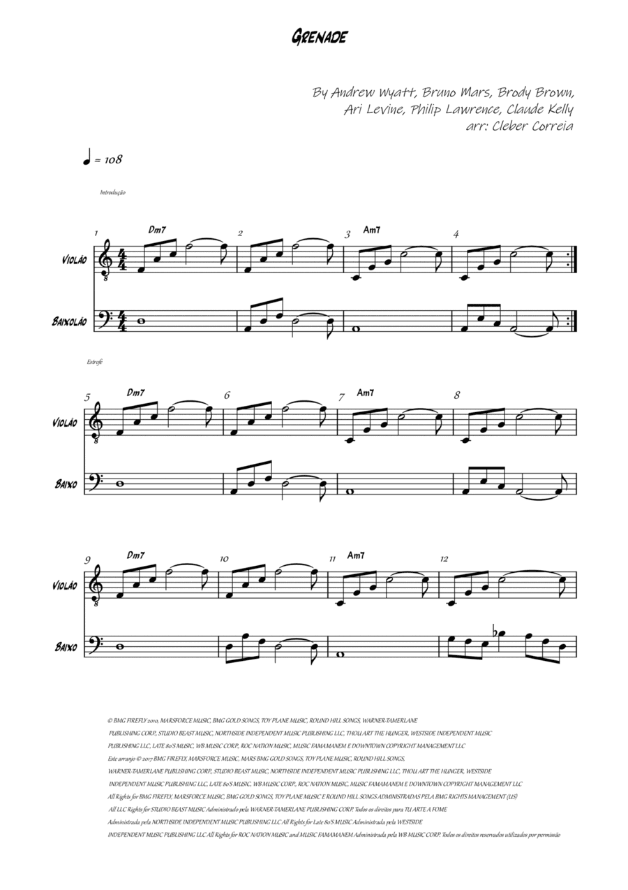 Grenade (arr. Cleber Correia)