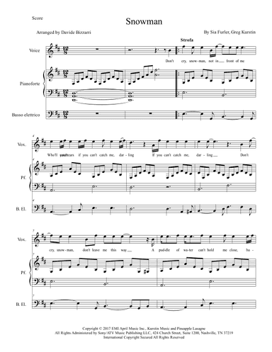 Snowman - Score Only (arr. Davide Bizzarri)