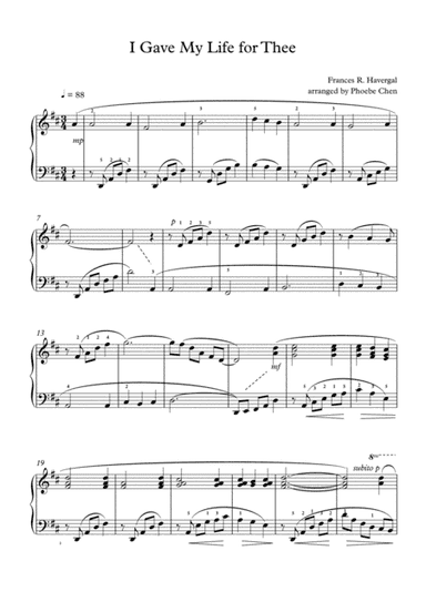 I Gave My Life for Thee (arr. PhoebeChen)