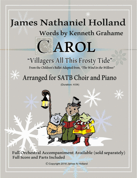 Carol, (Villagers All This Frosty Tide) arranged for SATB Chorus and Piano from The Wind in the Will