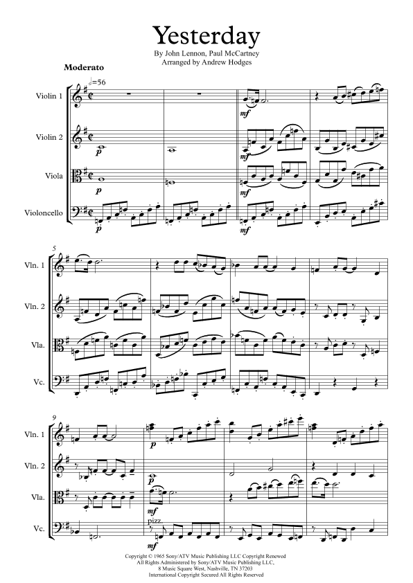 Yesterday (arr. Andrew Hodges)