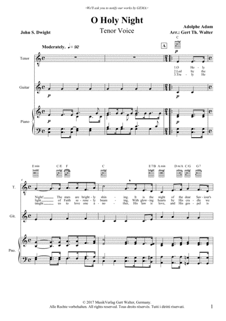 O Holy Night (arr. Gert Th. Walter)