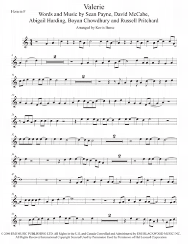 Valerie (arr. Kevin Busse)