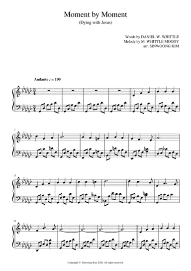 Moment by Moment (Piano Solo in Gb Major) (arr. Sinwoong Kim)