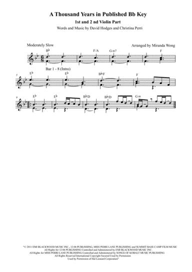 A Thousand Years (arr. Miranda Wong)