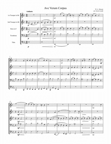 Ave Verum Corpus (arr. Gavin Lendt)