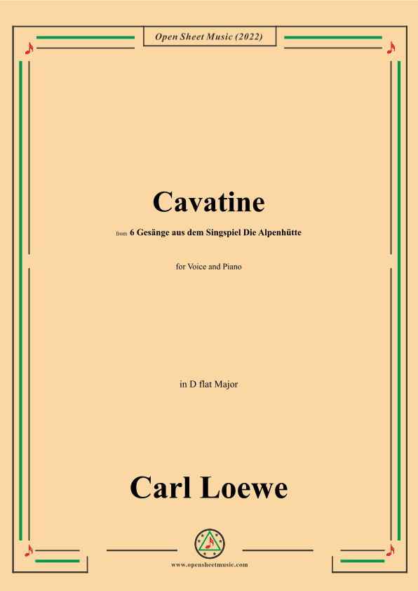 Loewe-Cavatine,in D flat Major,for Voice and Piano (arr. OSM Press)