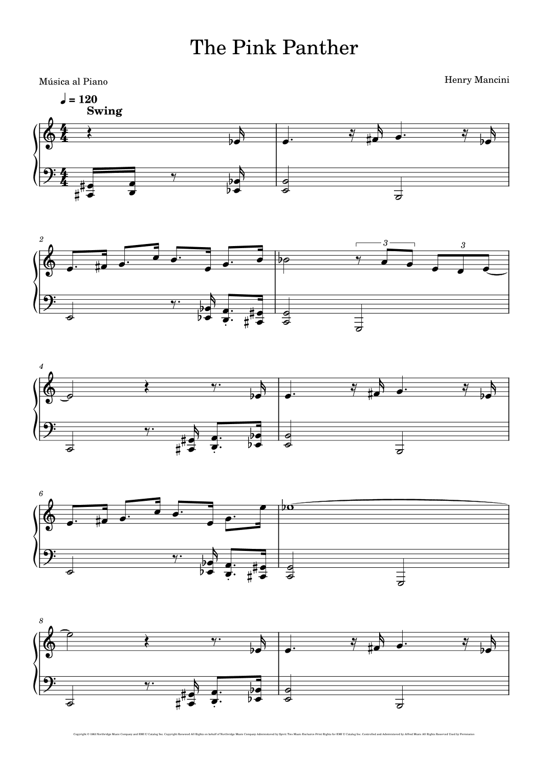 The Pink Panther (arr. Música al Piano)