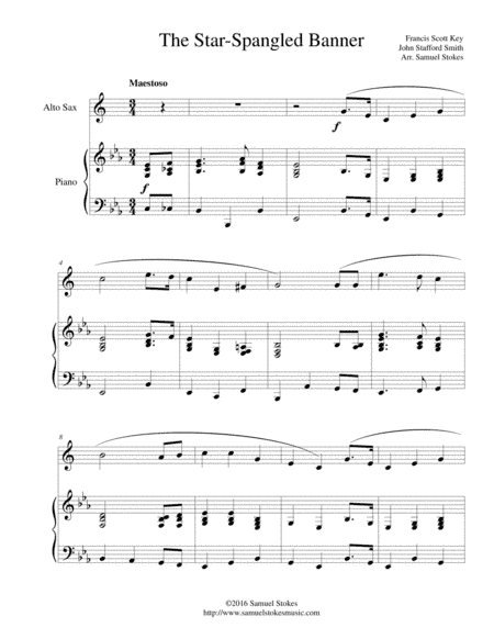 The Star-Spangled Banner - for alto sax and piano (arr. Samuel Stokes)