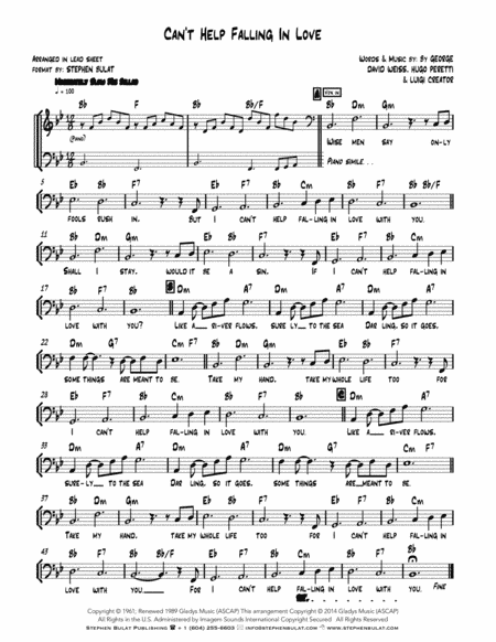 Can't Help Falling In Love (arr. Stephen Bulat)