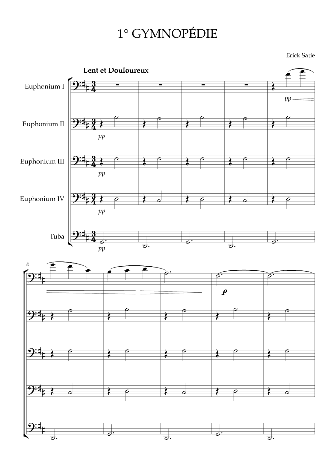 Gymnopédie No.1 (arr. Karen Gueiros)