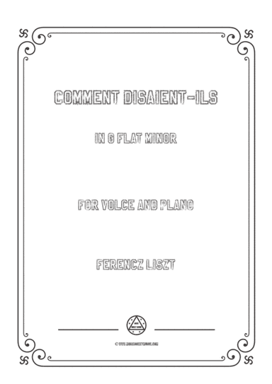 Liszt-Comment disaient-ils in g sharp minor,for Voice and Piano (arr. MSM)