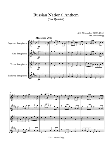 Russian National Anthem (Sax Quartet) (arr. Jordan Grigg)