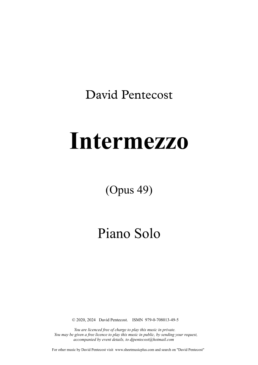 Intermezzo, Opus 49
