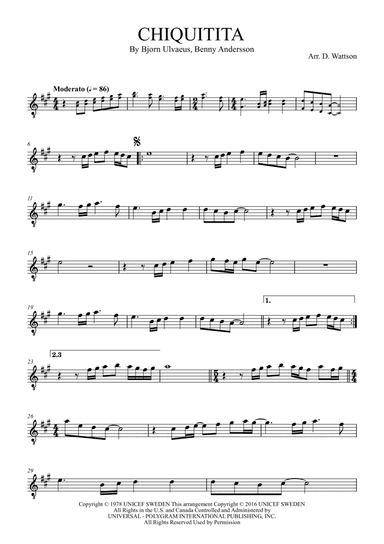 Chiquitita (arr. Douglas Wattson)