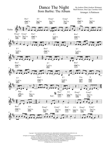 Dance The Night (arr. Andrew Pattinson)