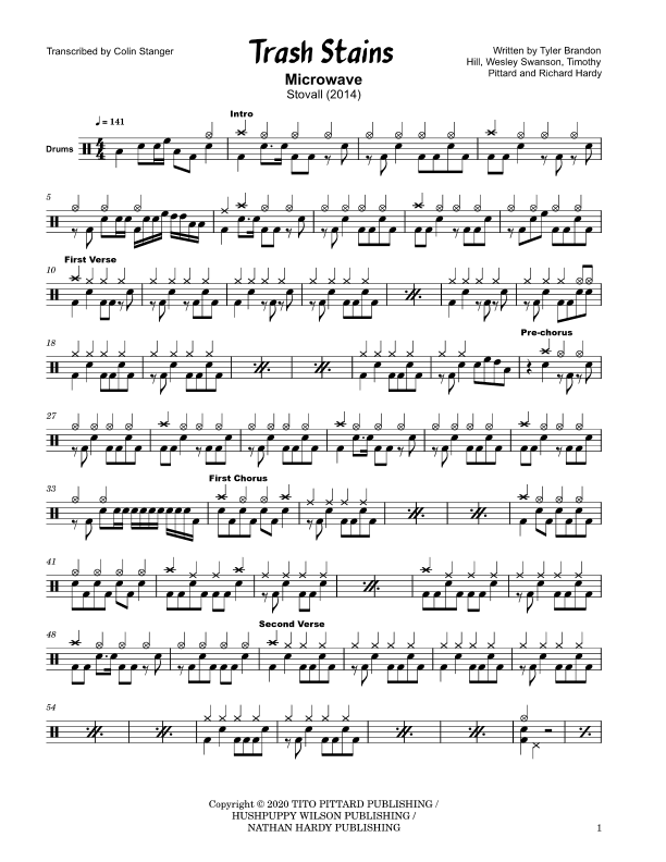 Trash Stains (arr. Colin Stanger)