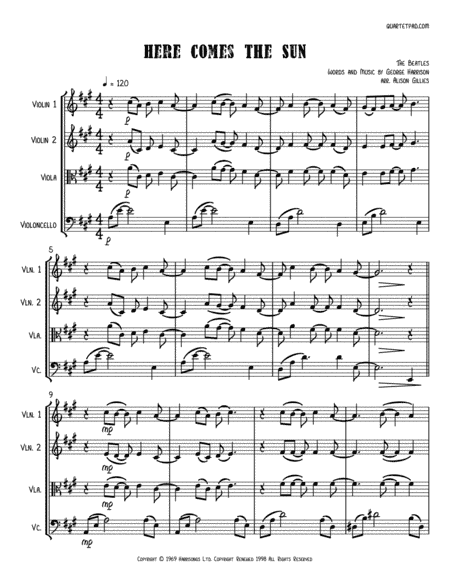 Here Comes The Sun (arr. Alison Gillies)