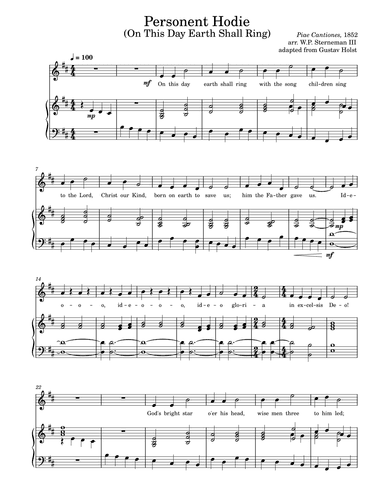 Personent Hodie (On This Day Earth Shall Ring) (arr. W.P. Sterneman III)