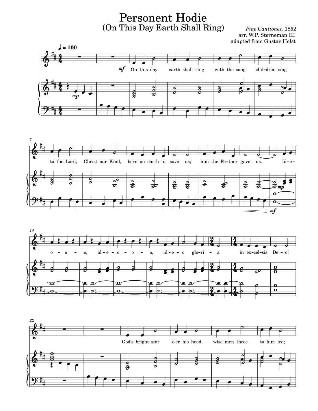 Personent Hodie (On This Day Earth Shall Ring) (arr. W.P. Sterneman III)